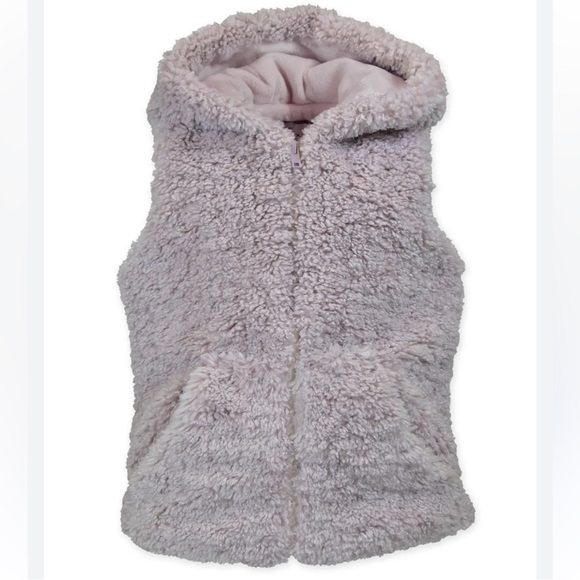 AMERICAN WIDGEON Kids Cozy Sherpa Vest - DUSTY PINK size 6 - Picture 1 of 7